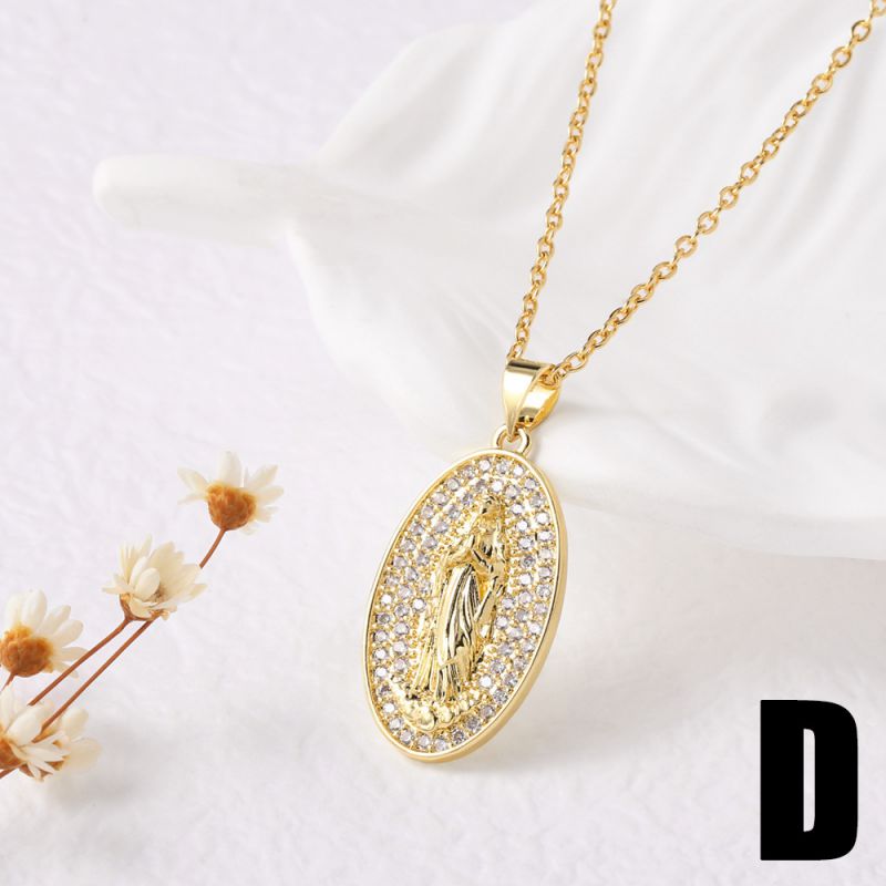 B Gold-plated Copper Necklace With Diamonds