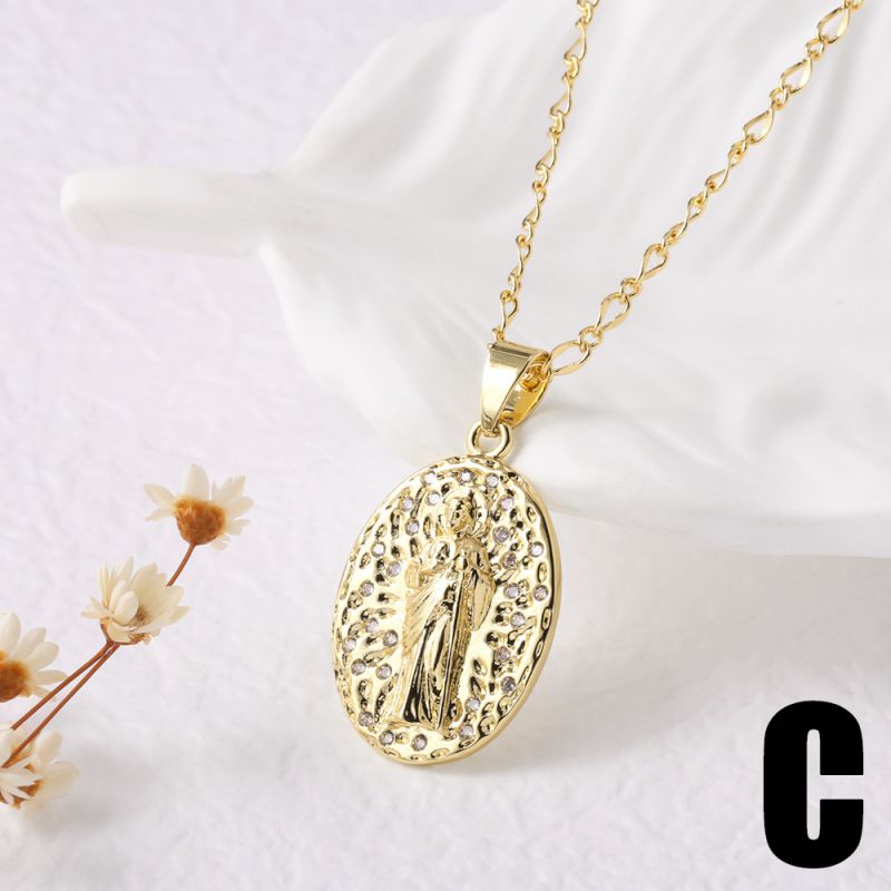 B Gold-plated Copper Necklace With Diamonds