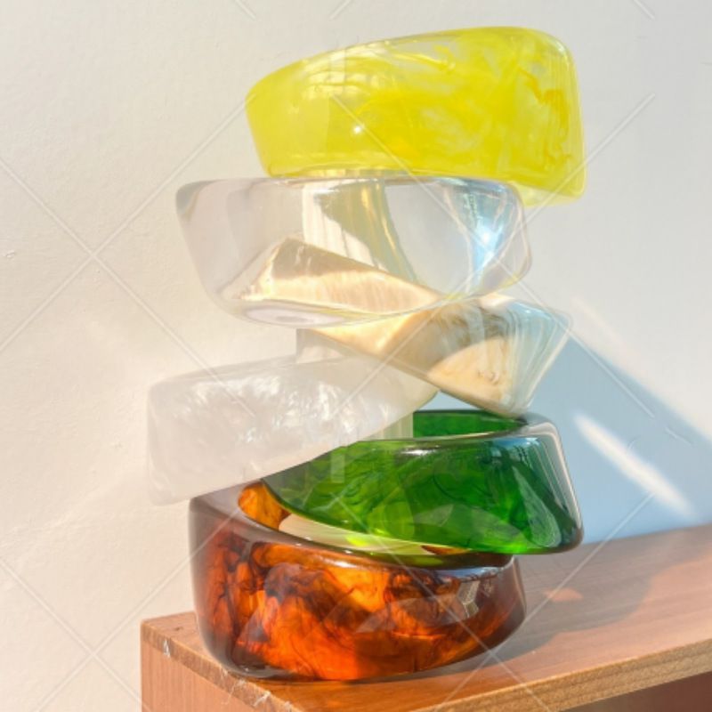 B Irregular Resin Bracelet