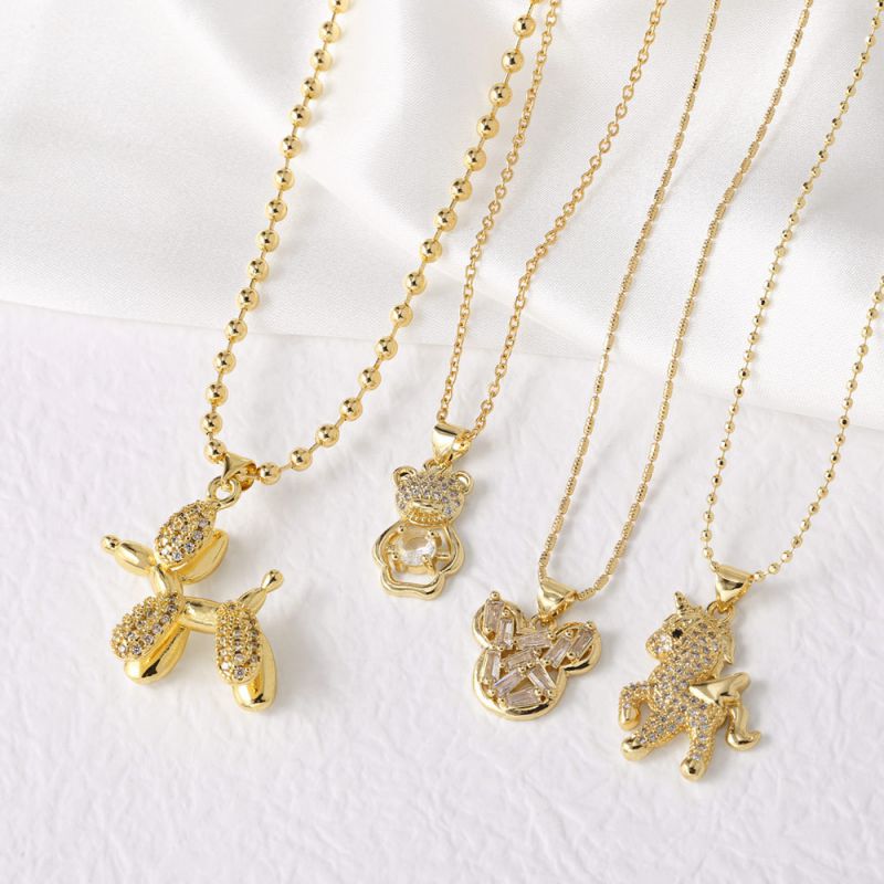 Balloon Dog Copper Diamond Balloon Dog Necklace