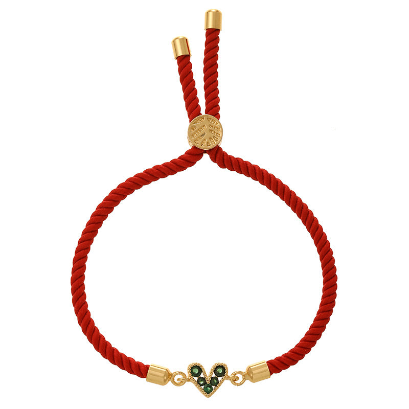 Black Copper Heart Necklace With Zircon