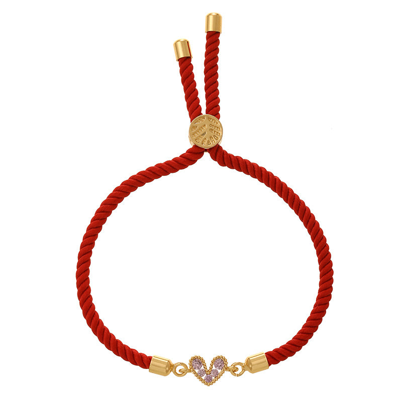 Black Copper Heart Necklace With Zircon