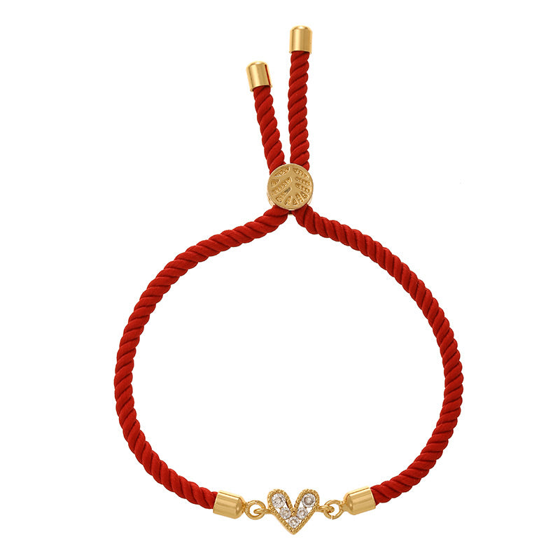 Black Copper Heart Necklace With Zircon