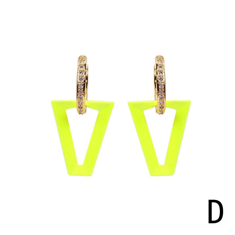 Black Copper Lacquered Inverted Triangle Earrings