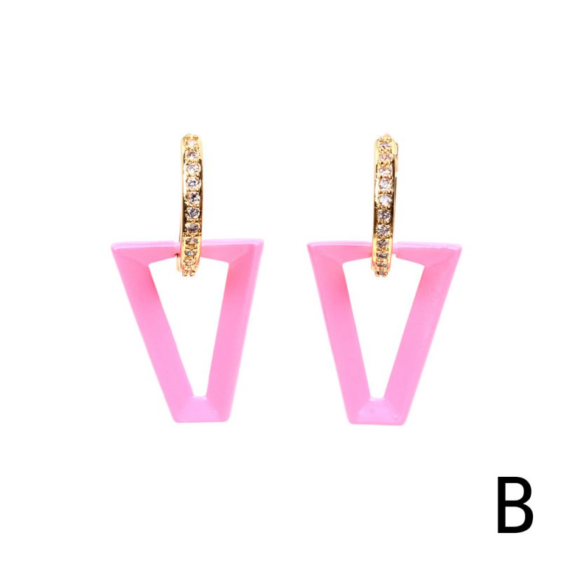 Black Copper Lacquered Inverted Triangle Earrings