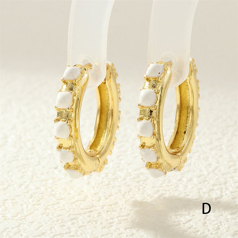 Black Copper Oil Drop Round Earrings