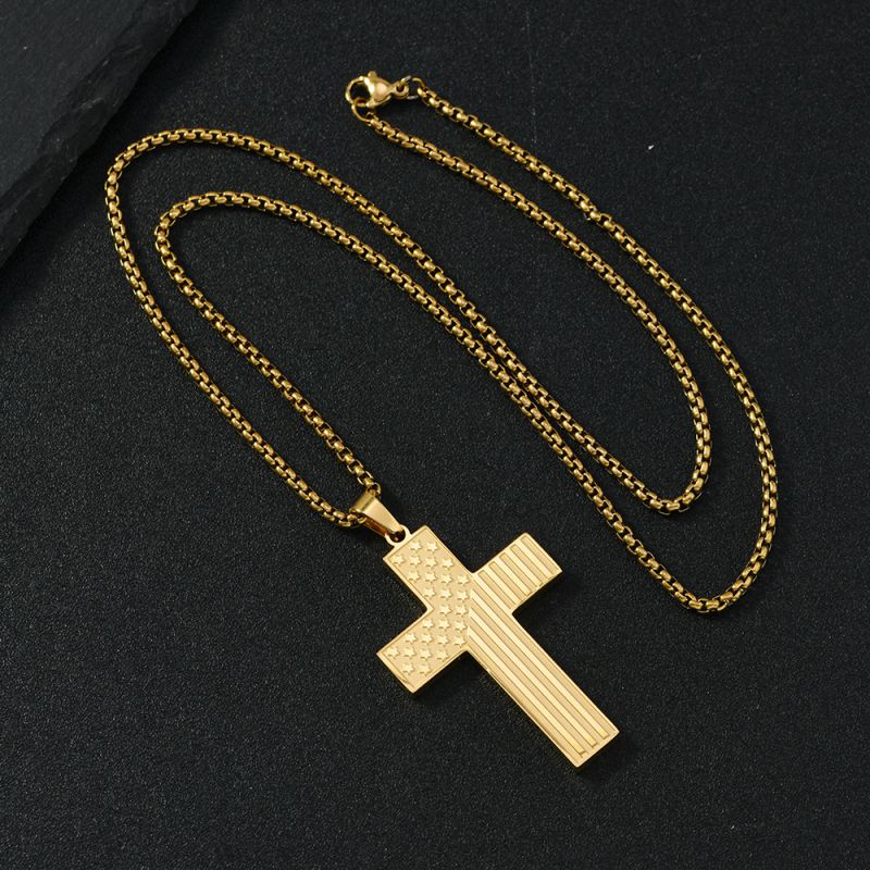 Black Stainless Steel Cross Necklace