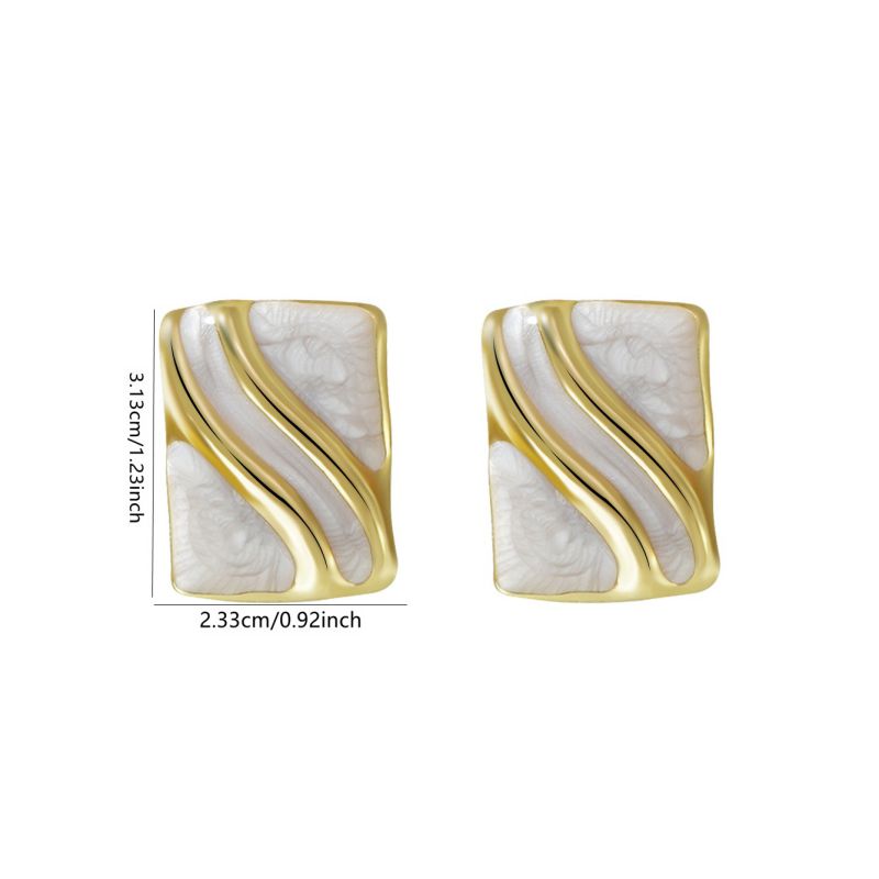 Black Stainless Steel Drip Square Earrings