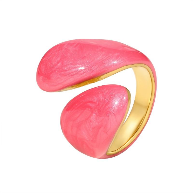 Blue Stainless Steel Curved Epoxy Round Ring