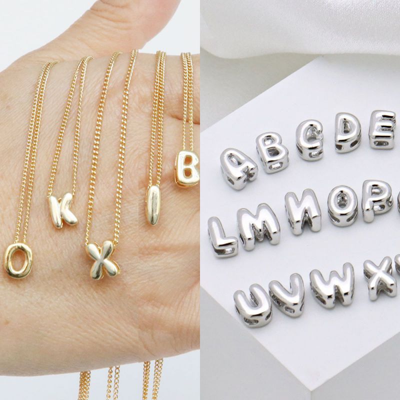 Box Chain Gold Copper 26 letter pendant (without chain)