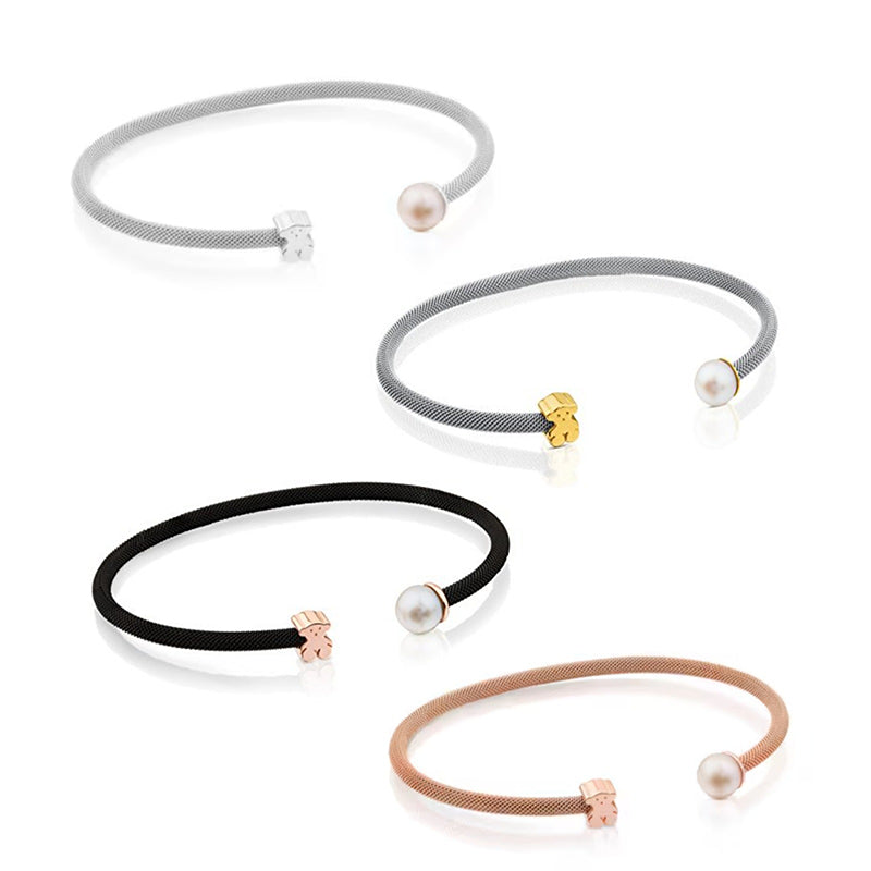 Bracelet #1 Copper Pearl Bear Mesh Bracelet