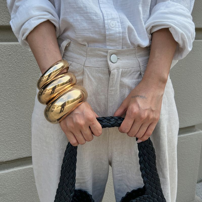 Bracelet 1# Metal Geometric Round Bracelet