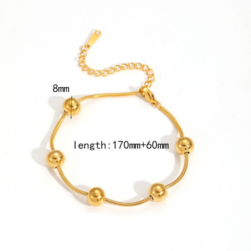 Bracelet 1# Stainless Steel Colorblock Beaded Bracelet