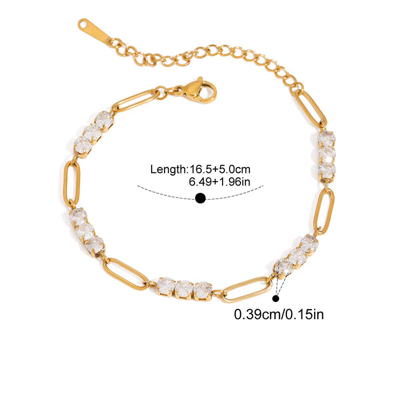 Bracelet 1# Stainless Steel Colorblock Chain Bracelet