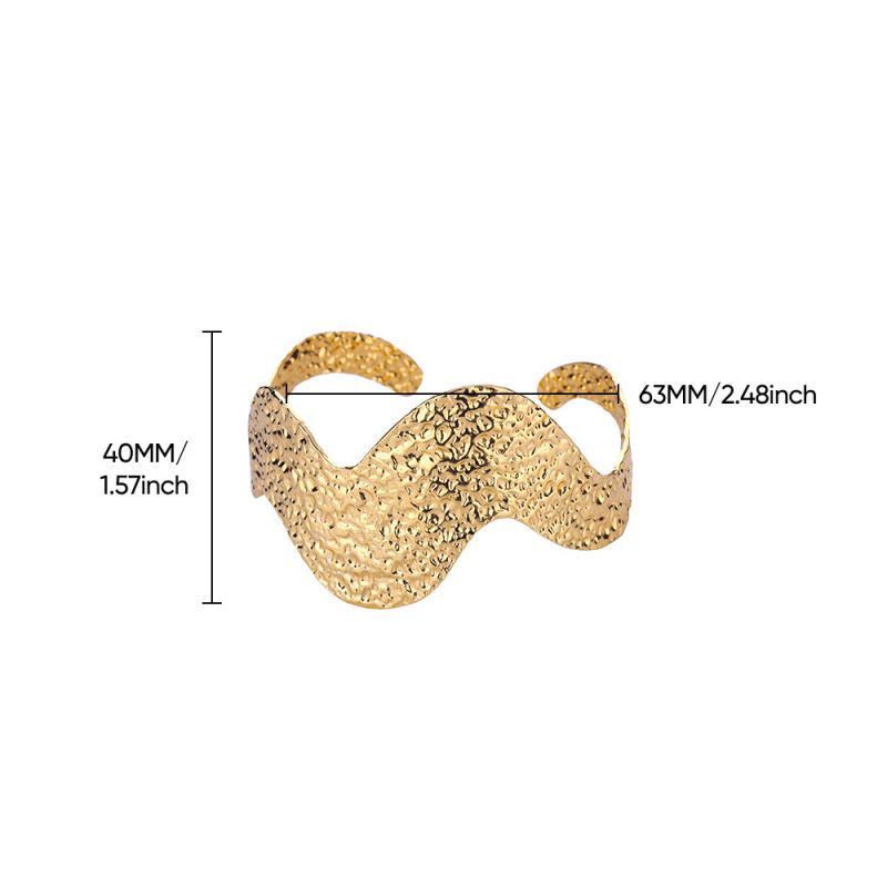 Bracelet 1# Stainless Steel Crinkled Texture Bracelet