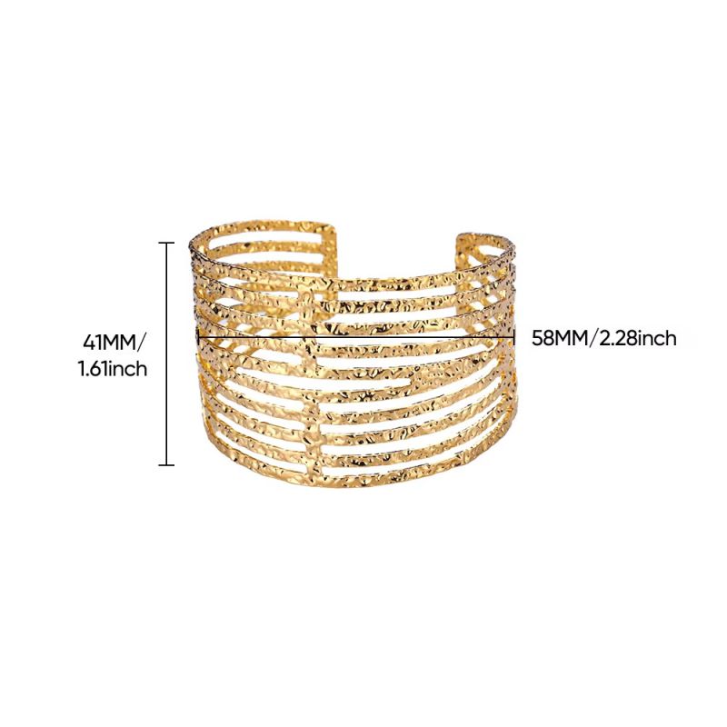 Bracelet 1# Stainless Steel Crinkled Texture Bracelet