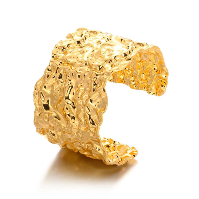 Bracelet 1# Stainless Steel Crinkled Texture Bracelet