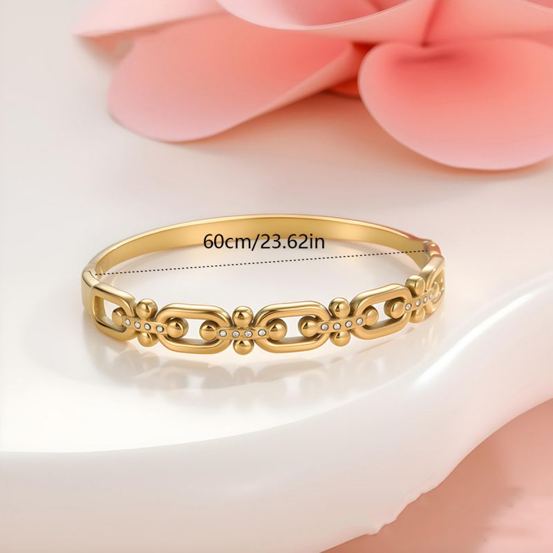 Bracelet #1 Stainless Steel Diamond-encrusted Round Bracelet