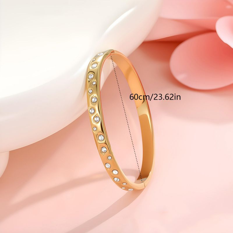 Bracelet #1 Stainless Steel Diamond-encrusted Round Bracelet