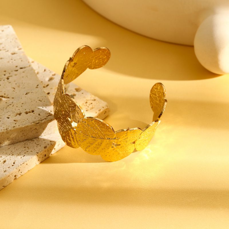 Bracelet 1# Stainless Steel Pleated Round Bracelet