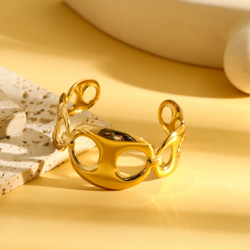 Bracelet 1# Stainless Steel Pleated Round Bracelet