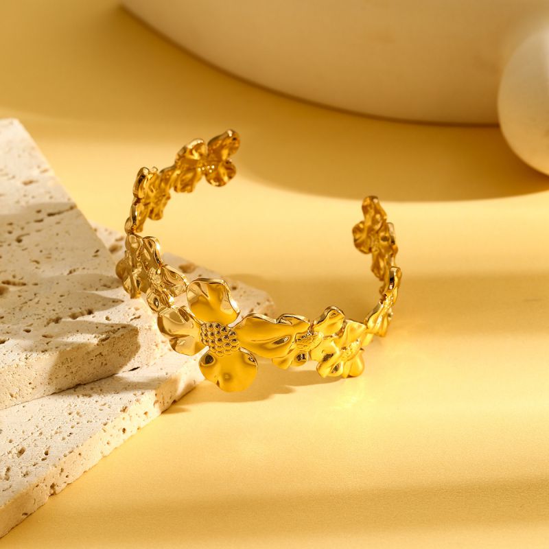 Bracelet 1# Stainless Steel Pleated Round Bracelet