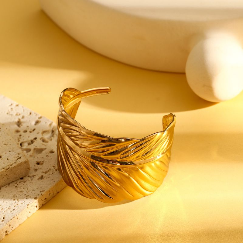 Bracelet 1# Stainless Steel Pleated Round Bracelet