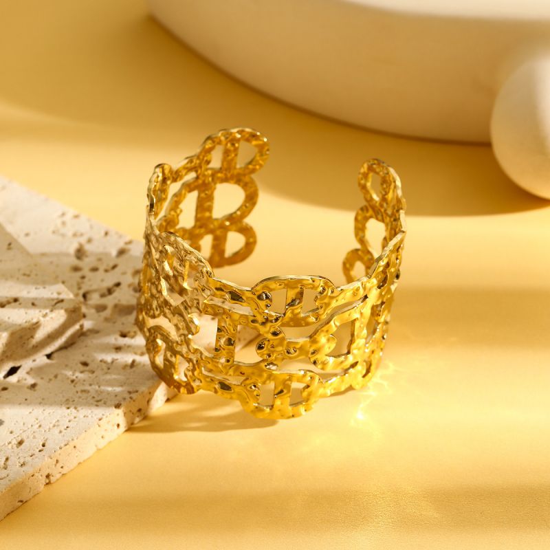 Bracelet 1# Stainless Steel Pleated Round Bracelet