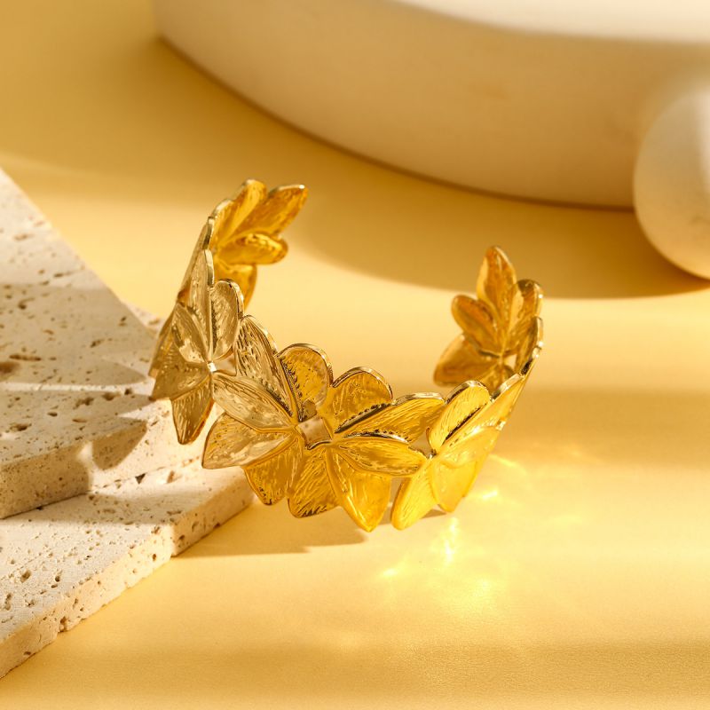 Bracelet 1# Stainless Steel Pleated Round Bracelet