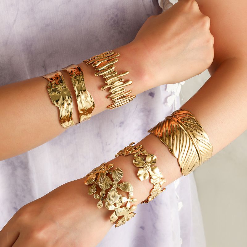 Bracelet 1# Stainless Steel Pleated Round Bracelet