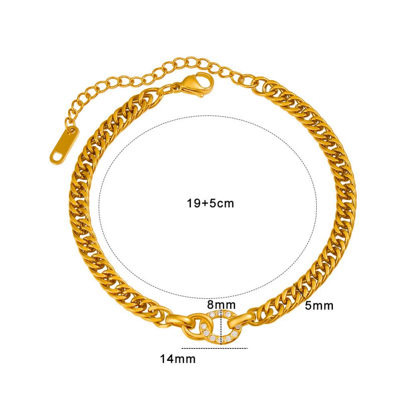 Bracelet #1 Titanium Steel Diamond-encrusted Heart Bracelet