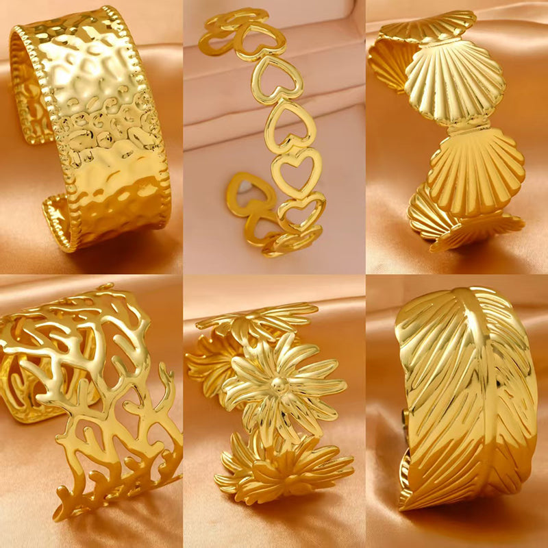 Bracelet 1# Titanium Steel Wide Round Bracelet