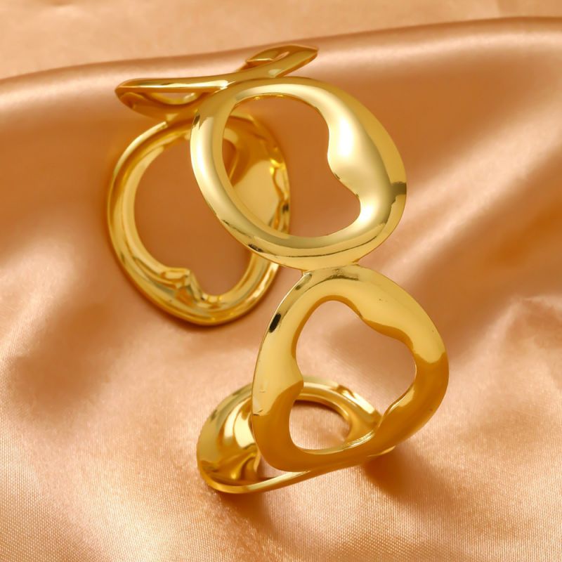 Bracelet 1# Titanium Steel Wide Round Bracelet