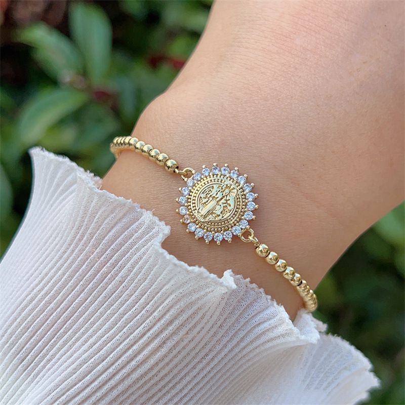 Bracelet #2 Copper Diamond-encrusted Portrait Bracelet