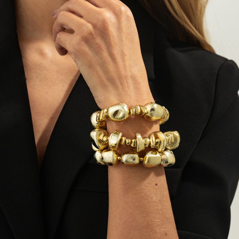 Bracelet #3 Alloy Irregular Beaded Bracelet Set