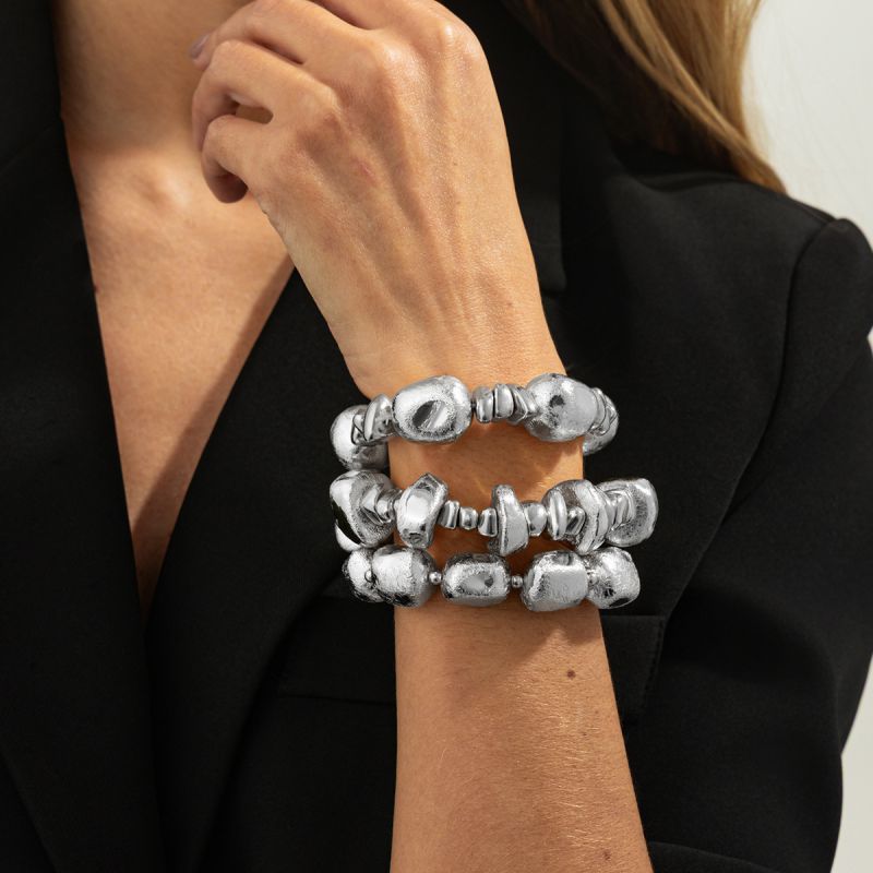 Bracelet #3 Alloy Irregular Beaded Bracelet Set