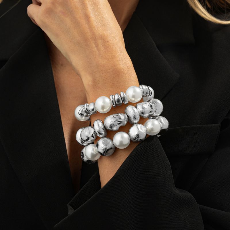 Bracelet #3 Alloy Irregular Beaded Bracelet Set
