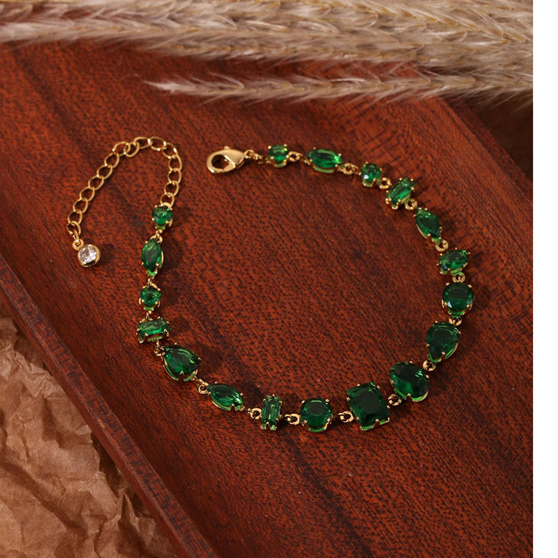 Bracelet 30# Stainless Steel Square Bracelet With Diamonds