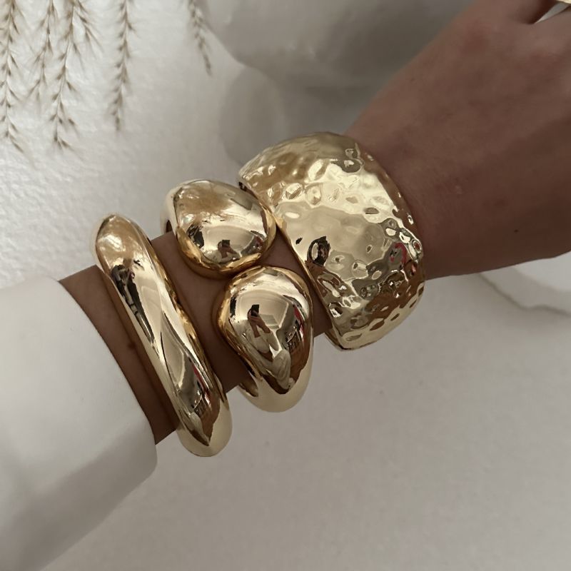 Bracelet Gold 1 Alloy Smooth Irregular Bracelet