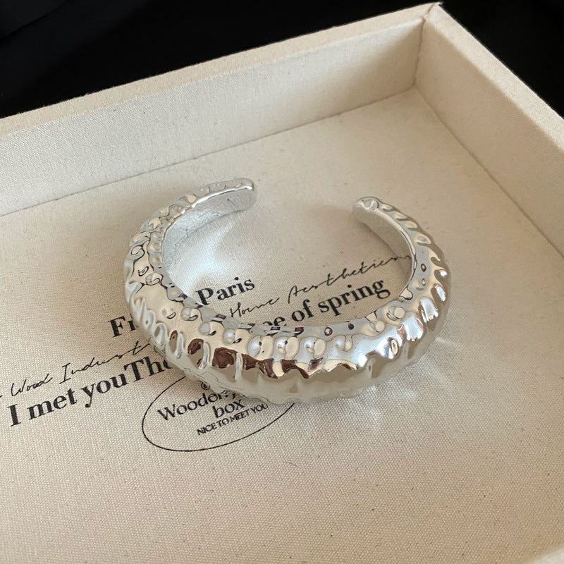 Bracelet - Gold - Pattern Acrylic Textured Round Bracelet