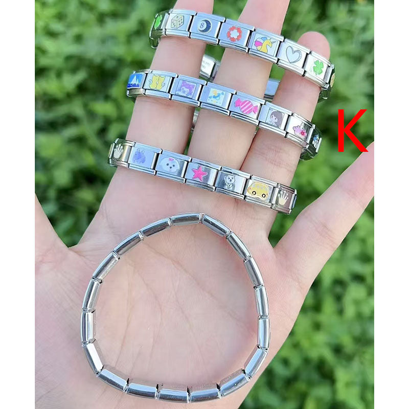 Bracelet J Copper Printed Square Modular Bracelet