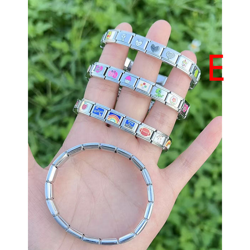 Bracelet J Copper Printed Square Modular Bracelet