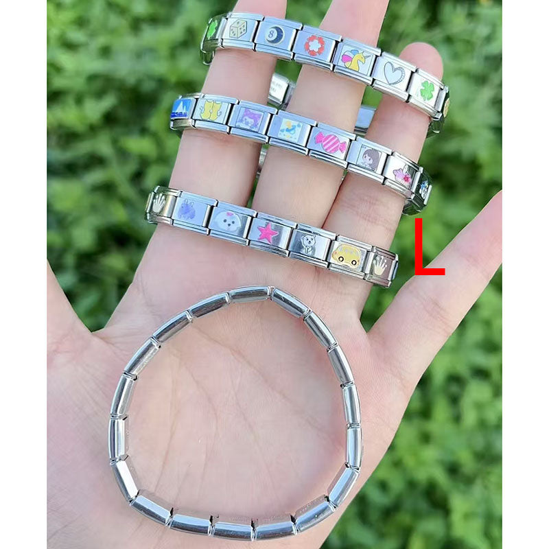 Bracelet J Copper Printed Square Modular Bracelet