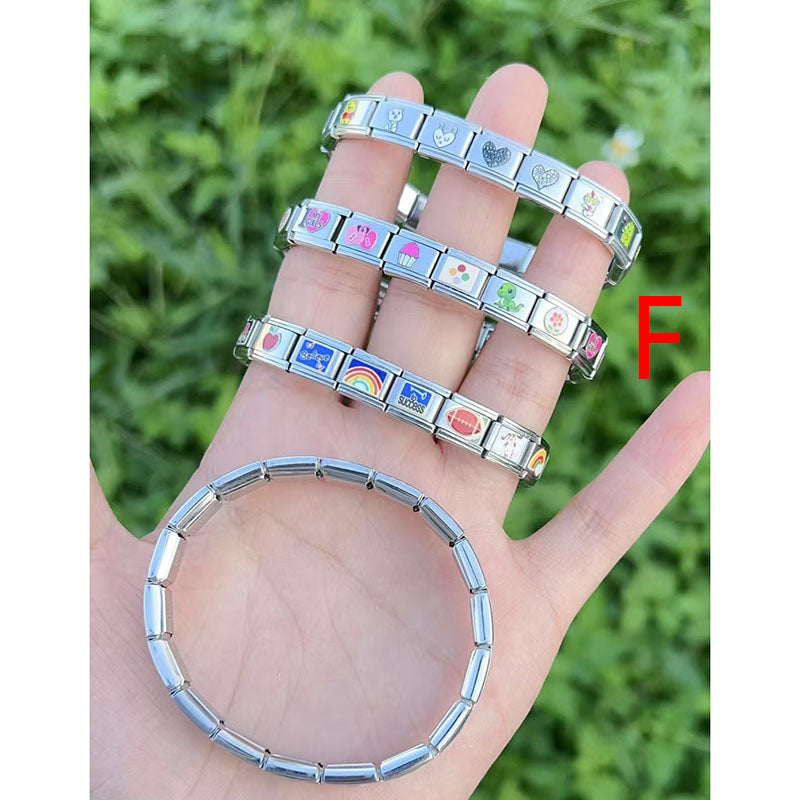 Bracelet J Copper Printed Square Modular Bracelet