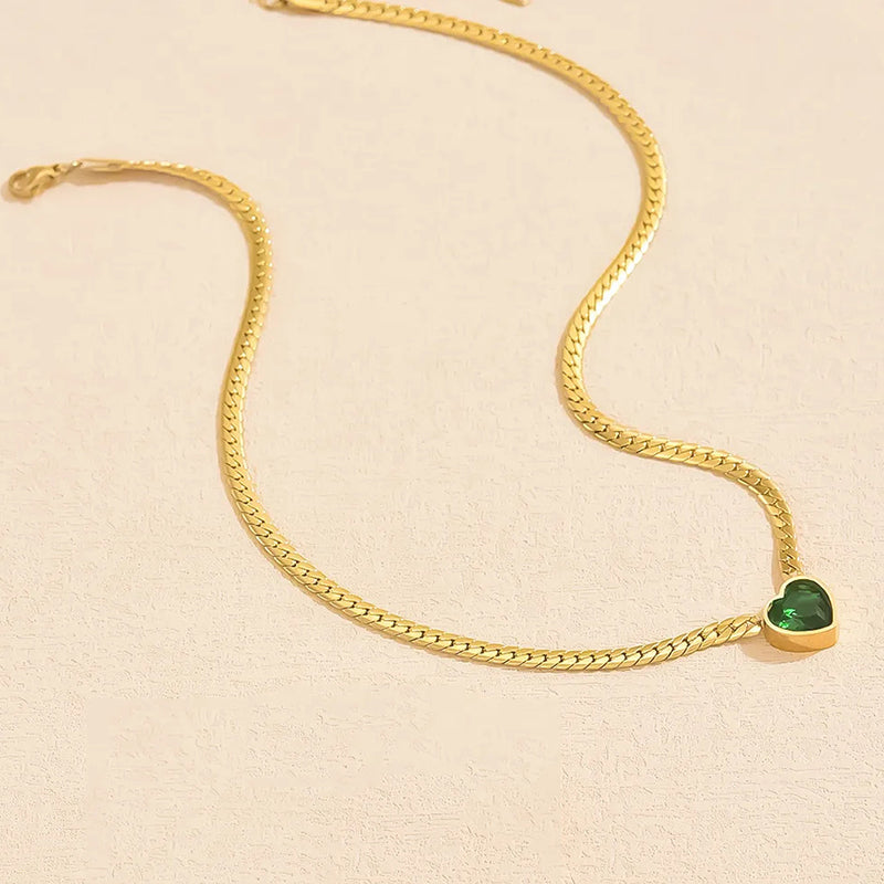 Bracelet Stainless Steel Diamond-encrusted Heart Bracelet