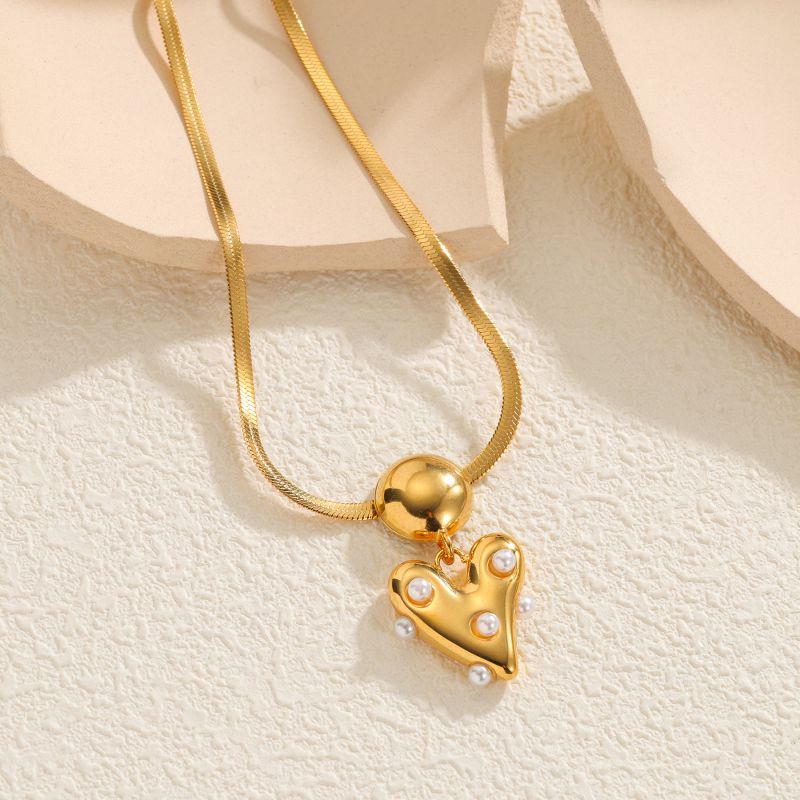 Bracelet Stainless Steel Pearl Heart Bracelet