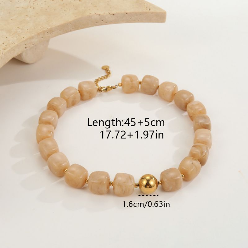 Brown Stainless Steel Irregular Beaded Bracelet