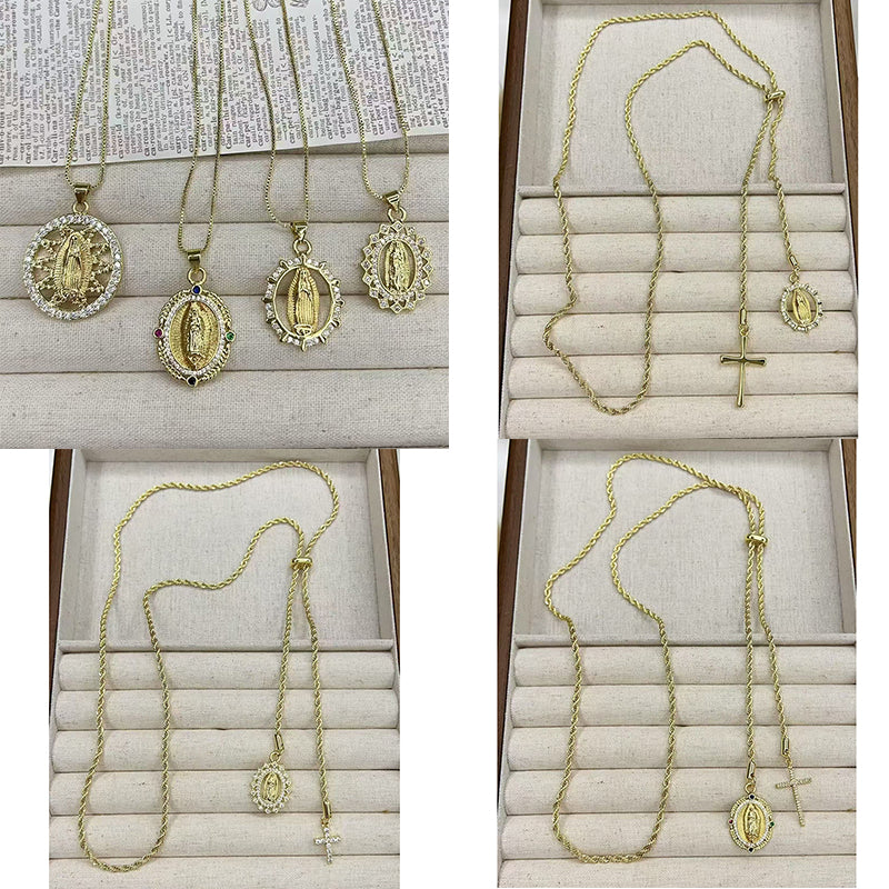 C Bronze And Diamond-encrusted Portrait Necklace