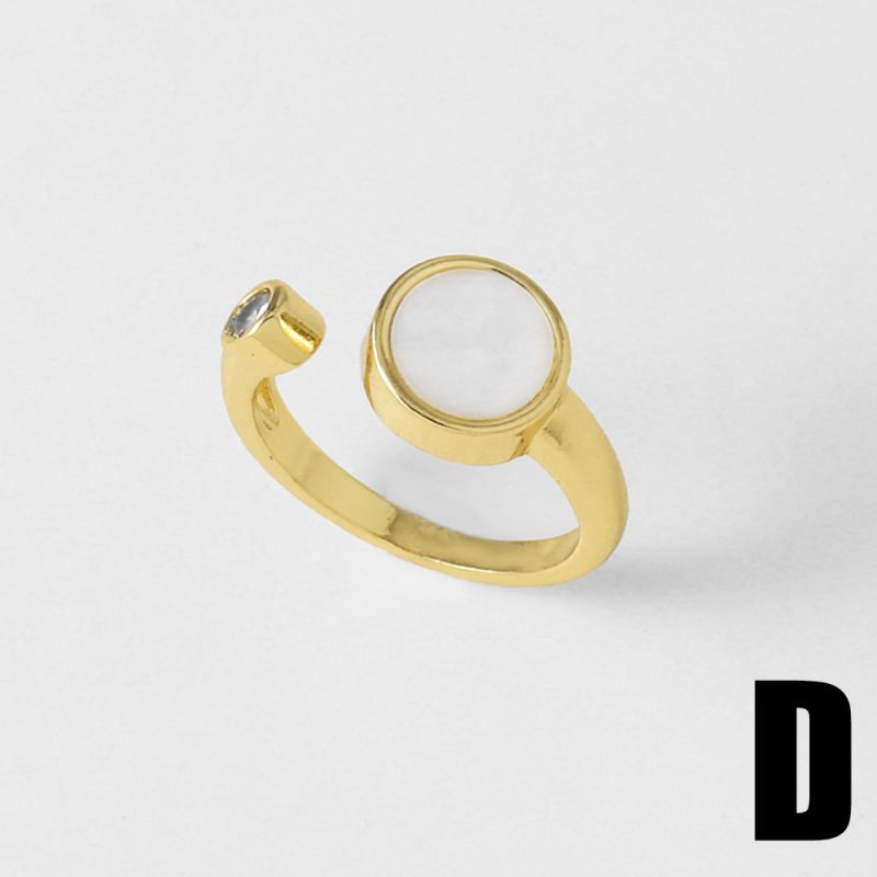 C Copper Teardrop Ring With Diamonds