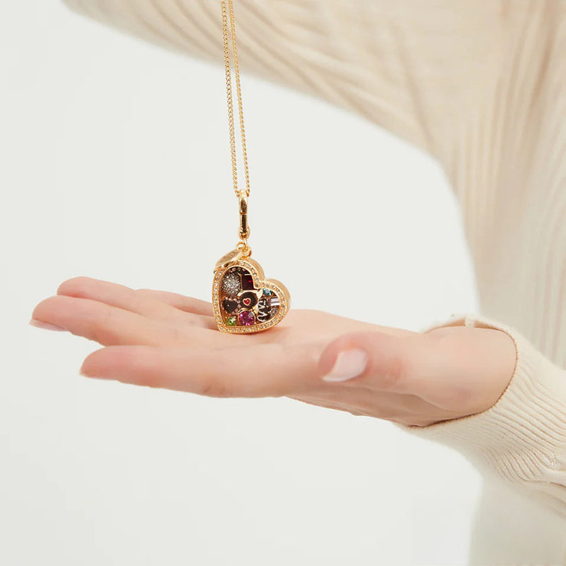 Chocolate Open Box Necklace-empty Box Stainless Steel Heart Storage Box Pendant (without Chain)